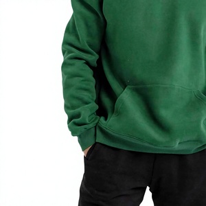 Sweat à capuche personnalisé pour homme, vert forêt, en molleton de coton premium, coupe oversize avec poche kangourou, style streetwear décontracté - Product Image 4