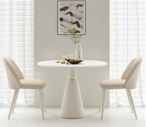 Modern Minimalist <strong>White</strong> <strong>Round</strong> <strong>Dining</strong> <strong>Table</strong> for 4 Person Small Space Kitchen Breakfast Room Apartment Home Furniture - Product Image 3