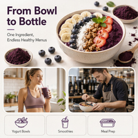 Polvo de Açaí Instantáneo Premium 1kg a Granel para Bebidas Saludables y Suplementos para Adultos, Directo de Fábrica