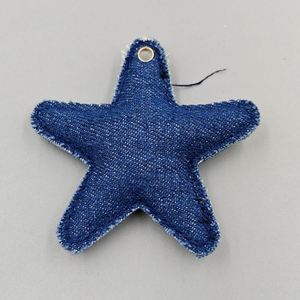Handmade Fabric Pendants Washed Denim Star & Heart <b>Charms</b> Ornaments for <b>Bag</b> DIY Keychain Jewelry Making - Product Image 2