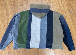All'ingrosso all'ingrosso pesante peso di colore blocco <span class=keywords><strong>con</strong></span> cerniera <span class=keywords><strong>con</strong></span> <span class=keywords><strong>cappuccio</strong></span> personalizzato squadrato Zip ritagliato <span class=keywords><strong>felpa</strong></span> <span class=keywords><strong>con</strong></span> <span class=keywords><strong>cappuccio</strong></span> per uomo - Product Image 4
