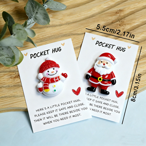 Abalorios de Resina de Navidad 'Abrazo de Bolsillo', Regalos de Recuerdo, Decoración para Confort a Distancia, Recordatorio de Amistad con Tarjeta de Mensaje - Product Image 4