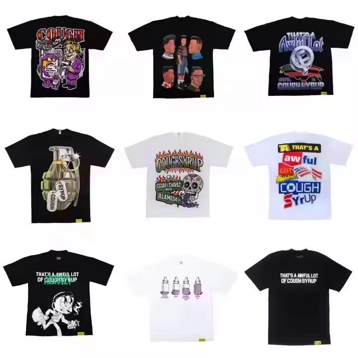 Top Quality Heavyweight Printed T-shirts 100% Cotton Short Sleeve Tees That's A Awful Lot Of Cough Syrup T Shirts For Men