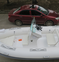 Bateau à moteur électrique de luxe RIB-500, coque rigide gonflable en fibre de verre, yachts de plaisance aquatiques en vente