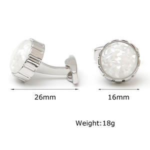 Fashion French Big White Zircon Cufflinks for Men Luxury Men's Shirt Metal Alloy Cufflinks Casual Business Shirt Cuff Links - Product Image 2