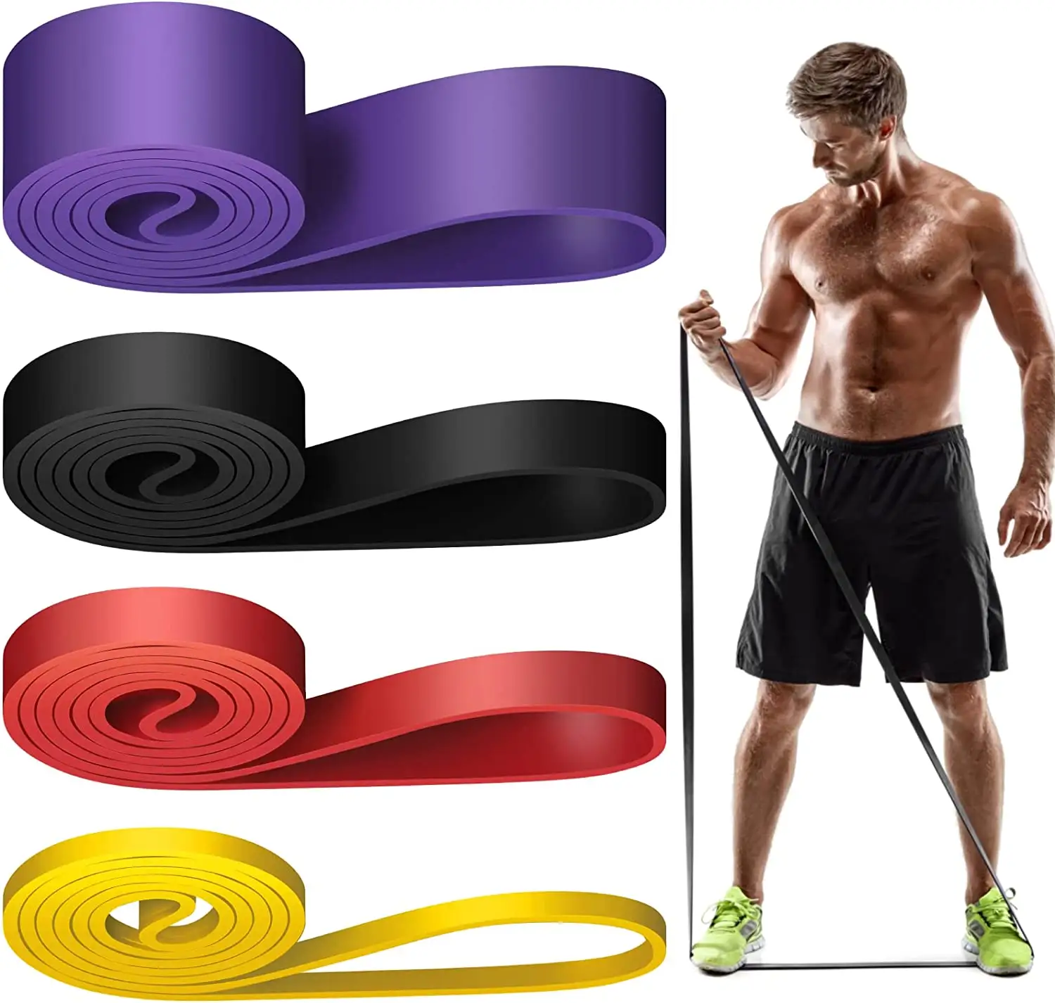 Diverse Kleur 100% Natuurlijke Latex Yoga Elastische Stretch Custom Weerstand Loop Pull Up Assist Weerstand Band