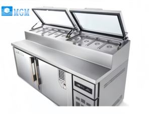 Tavolo Refrigerato per Preparazione <span class=keywords><strong>Pizza</strong></span> in Acciaio Inox Commerciale, Banco Frigorifero per Hotel, Vendita all'Ingrosso - Product Image 3