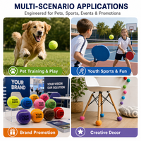 Ballon de tennis pour l'entraînement des animaux de compagnie, taille personnalisée, jouet interactif à mâcher pour chien, balles rebondissantes durables pour chiens de petite, moyenne et grande taille, vente en gros