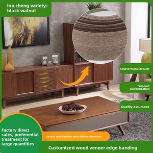 Nhà Máy Cung Cấp Trực Tiếp Mỹ Màu Đen Óc Chó Gỗ Tự Nhiên <span class=keywords><strong>Veneer</strong></span> Tấm Màu Đen Óc Chó Cạnh Dải Cho Đồ Nội Thất Trang Trí - Product Image 2