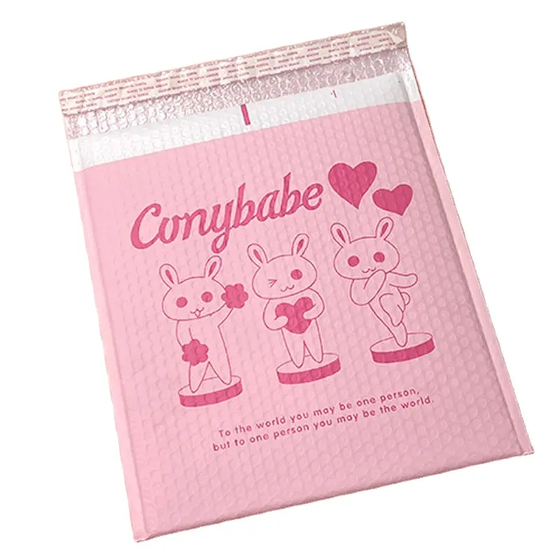 Individuell bedruckte Bubble Mailer-Tasche Pink Matte Padded Shipping Mailer Kompost ierbarer kleiner Big Envelop Packaging Mailer