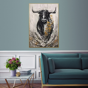 Huamiao usine personnalisée <span class=keywords><strong>peinture</strong></span> à l'huile peinte à la main animal toile <span class=keywords><strong>buffle</strong></span> sauvage boeuf texturé <span class=keywords><strong>peinture</strong></span> à l'huile - Product Image 3