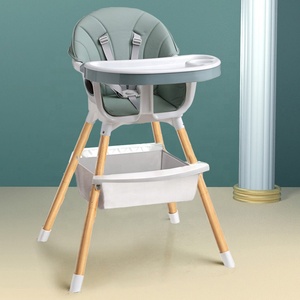 Chaise haute pour bébé en bois et plastique, réglable en <span class=keywords><strong>hauteur</strong></span>, nouveau design, prix d'usine - Product Image 1