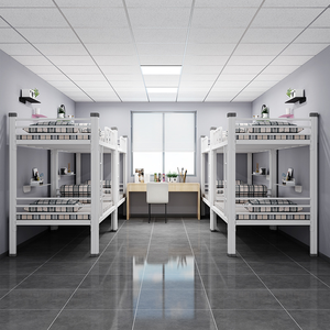 <span class=keywords><strong>Lit</strong></span> superposé moderne pour hôtel et auberge, idéal pour chambre d'enfant, adolescents et adultes, avec tiroir coulissant et rangement - Product Image 2