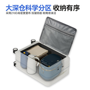 Front-opening Luggage 20-inch Carry-on 24-inch Side-opening <b>Trolley</b> <b>Suitcase</b> With Cup Holder Durable Travel Bag - Product Image 2