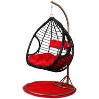 Fauteuil suspendu en rotin PE, chaise hamac autoportante simple et double avec coussin pour intérieur, balcon, jardin