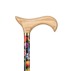 Adjustable Aluminum <b>Walking</b> <b>Stick</b> With Floral Print Rubber Tip For Seniors 3 Section Lightweight Telescopic - Product Image 4