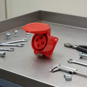 จอร์แดน JD-314/JD-324 4P 16A 32A IP44ฟลัช400V เต้ารับติดผนังสีแดงปกปิดไว้3P + PE - Product Image 4