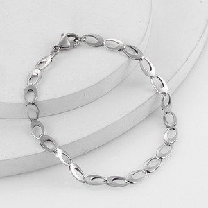 Bracelet tendance en acier inoxydable plaqué or 18 carats, chaîne et maillons, cadeau de haute qualité pour unisexe - Product Image 4