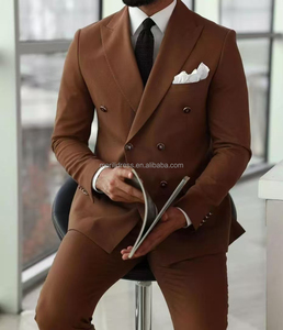 <span class=keywords><strong>Costume</strong></span> Homme Business de Soirée et Mariage de Qualité Supérieure, Fermeture Col V, Coupe Slim, 2 Pièces (Veste + Pantalon), <span class=keywords><strong>Marron</strong></span> <span class=keywords><strong>Foncé</strong></span> MS625 - Product Image 2