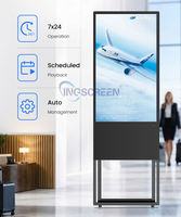 Kiosque d'affichage numérique interactif INGSCREEN à écran tactile sur pied pour les magasins de détail, les centres commerciaux, la publicité