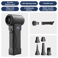 Certifié PPWR. Souffleur d'air comprimé portable 110000 tr/min pour ventilateur 80W rechargeable 4000mAh avec lumière LED pour écran, clavier, PC, voiture