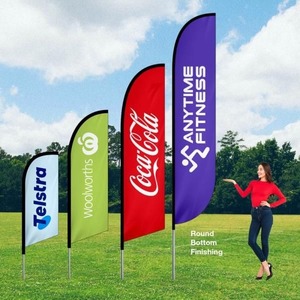 Drapeau de plage personnalisé en forme de plume, de couteau ou de larme, impression haute définition recto-verso pour promotion d'événements extérieurs - Product Image 1