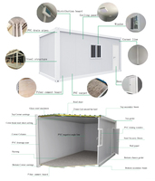 Maison modulaire en panneaux sandwich de 20 pieds et maison conteneur préfabriquée en kit, bureau ou dortoir étanche