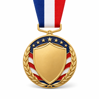 Médaille rectangulaire personnalisée en alliage de zinc bronze antique, couronne de lauriers vierge à graver, avec ruban, pour récompenses et cadeaux
