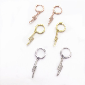 Pendientes de Aro con Incrustaciones de Circonio, Aleación de Zinc, Joyería de Moda para Mujer - Product Image 5