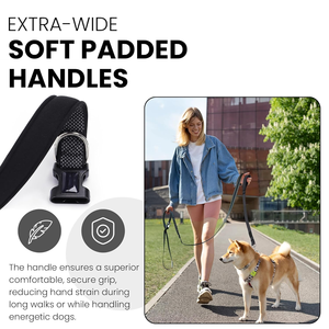 Correa de perro de seda de látex duradera elástica de nailon personalizada con asas acolchadas suaves y correa reflectante para manos libres - Product Image 4