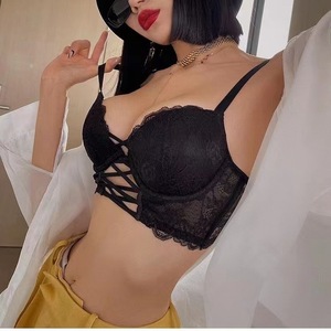 High Quality Lace Lingerie Women Flower Decor <b>Bra</b> and Panties <b>Set</b> French Underwear Fit for Girl - Product Image 2