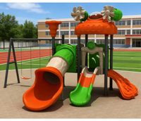 Vente directe usine : Ensemble de jeux d'extérieur commercial pour enfants avec toboggan et structure d'escalade pour parcs d'attractions et écoles