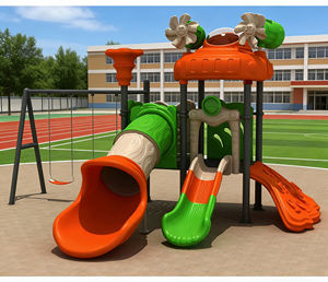 Vente directe usine : Ensemble de jeux d'extérieur commercial pour enfants avec toboggan et structure d'escalade pour parcs d'attractions et écoles - Product Image 3