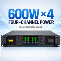 Amplificateur de puissance professionnel AD406 2 canaux 600W*4, montage en rack, amplificateur PA avec écran LCD pour système sonore de scène, karaoké, bar