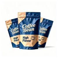 Sachet Doypack YSH en aluminium brillant avec fermeture éclair pour café, emballage souple laminé, prix usine, épaisseur 0,12 mm