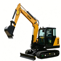 Mini-excavatrice sur chenilles de 6 tonnes avec rotateur inclinable et rotatif - Excavatrice hydraulique compacte pour nivellement polyvalent