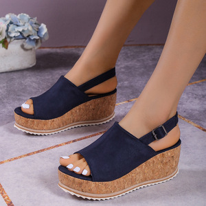 <span class=keywords><strong>Sandales</strong></span> compensées confortables pour femmes et dames, collection été 2025 – Chaussures décontractées de plage à plateforme - Product Image 6