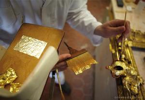 منذ 1996 الصانع أوراق الذهب الحقيقي 8X8CM 23.75K ، 23K,22K,18K ، 12K للتذهيب الأثاث إطار الأعمال الفنية والديكورات المنزلية. - Product Image 4