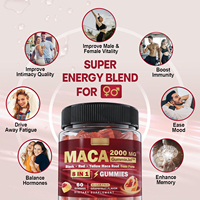 Gummies de Maca en Marque Blanche, 2000mg, Complément Herbal Sans Sucre, Gummies Complément Alimentaire 8-en-1 à base de Maca pour l'Énergie