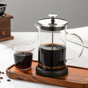 Cafetière à piston de style américain en verre borosilicate avec <span class=keywords><strong>filtre</strong></span>, écologique et réutilisable, capacité 350ml-1000ml - Product Image 1