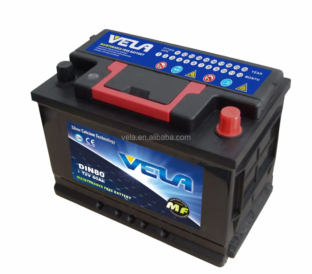 12v80ah din80mf sản xuất tại Trung Quốc Nhà Máy Giá chuyên nghiệp khởi động xe Pin