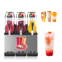 Machine à slush électrique commerciale en acier inoxydable avec une capacité de 12L*3, faible niveau sonore, pour usage domestique et hôtelier, conforme aux normes alimentaires
