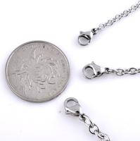 Chaîne ouverte en acier inoxydable, collier avec fermoir à mousqueton, 1 pièce