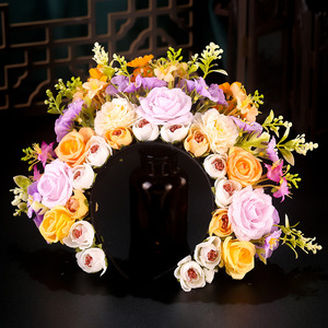 Nouvelles Coiffes Ethniques Haut de Gamme pour Femmes, Couronnes de Mariage, Couronnes de Mariée, Bandeaux <span class=keywords><strong>à</strong></span> Roses, Couronnes Artificielles - Product Image 3