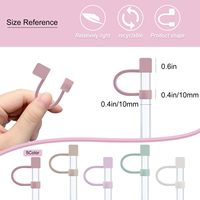 Funda de silicona de 10 mm para pajita, tapón de pajita de color sólido, tapa de pajita de grado alimenticio, cubierta de silicona para pajita, tapón antipolvo, en stock