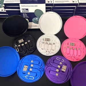 6 Trong 1 Hộp Vòng Tròn Đa <span class=keywords><strong>Mini</strong></span> <span class=keywords><strong>USB</strong></span> C Sạc Và Cáp Dữ Liệu Lưu Trữ Thiết Lập 60W 6-Trong-1 <span class=keywords><strong>USB</strong></span> Sạc Adapter Cable Kit Xách Tay - Product Image 2