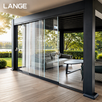 Porte coulissante panoramique durable et étanche, système de portes coulissantes automatiques robustes pour devantures de magasins, restaurants et centres commerciaux