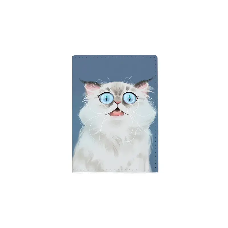 사랑스러운 고양이 가죽 ID PU 카드 가방 동전 지갑 여권 가방