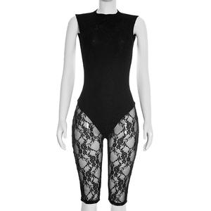 Viviblook J26JP029 Monos para mujer, nuevo mono sexy de verano, ajustado, transparente, sin espalda, de encaje, de una pieza, de longitud media - Product Image 2