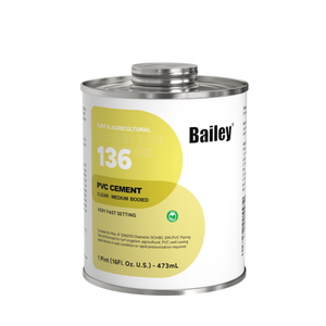 Adesivi per tubi in PVC Bailey 136 a basso VOC per prato e agricoltura, colla a presa estremamente rapida da 118ml a 946ml (4 formati) - Product Image 1